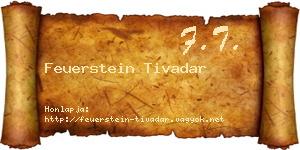 Feuerstein Tivadar névjegykártya
